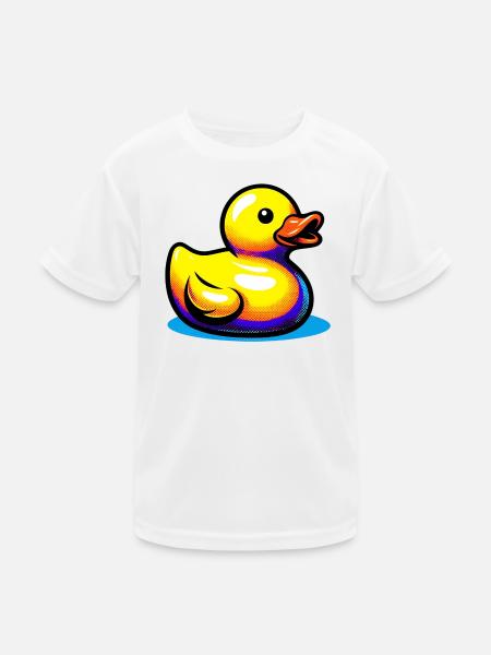 Ente Ente Ente Ente Ente - Kinder Funktions-T-Shirt - Weiß - Vorne