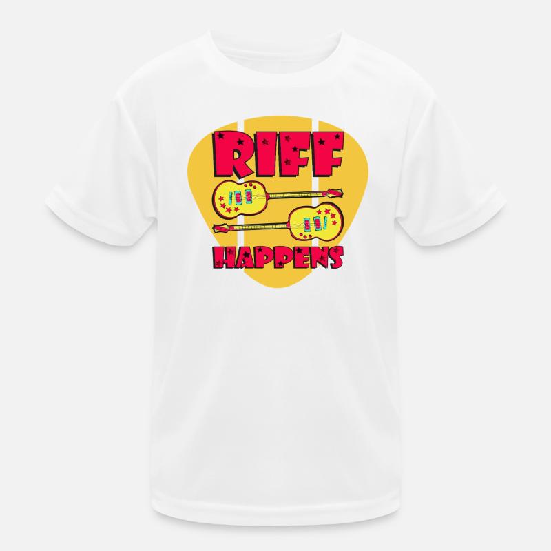 Riff Happens - Funny Comic-Style Guitars Kids Functional T-Shirt