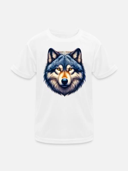Wolf - Kids Functional T-Shirt - white - Front