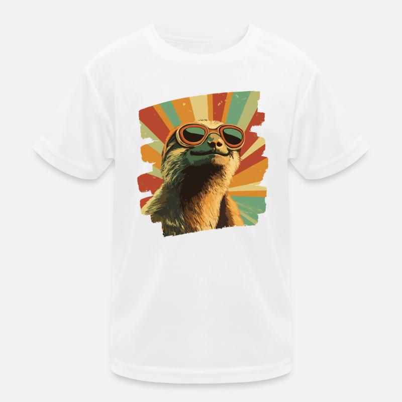 Faultier Retro Kinder Funktions-T-Shirt