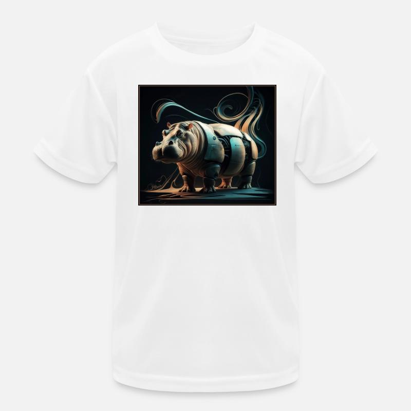 Mechanical Hippopotamus Kids Functional T-Shirt