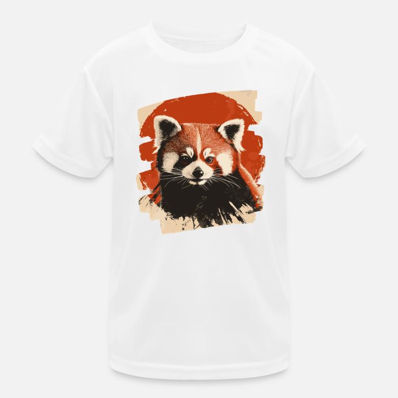 Roter Panda - Kinder Funktions-T-Shirt - Weiß