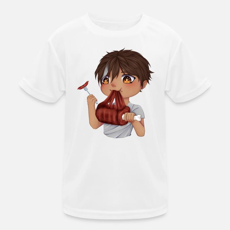 Gourmet Chibi - Kinder Funktions-T-Shirt - Weiß