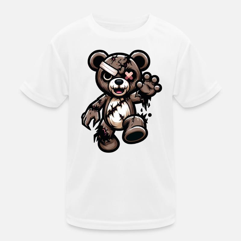 Zerzauster Teddybär mit Narbe Kinder Funktions-T-Shirt