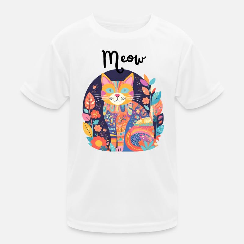 Chat coloré florilège patchwork T-shirt sport Enfant