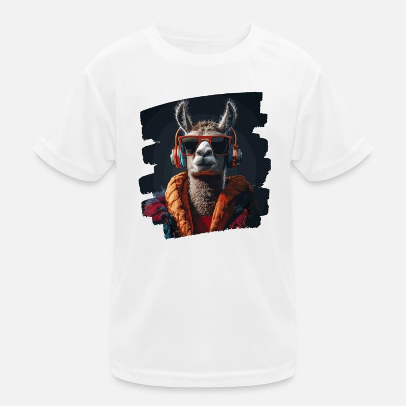 Lama Kopfhörer Kinder Funktions-T-Shirt