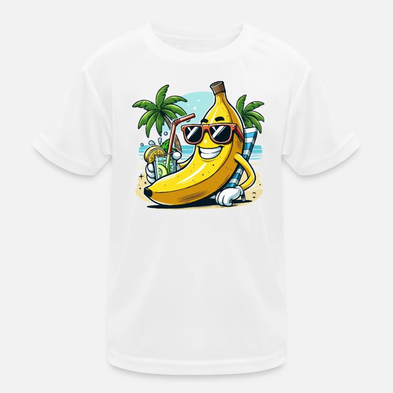 Entspannte Banane Kinder Funktions-T-Shirt