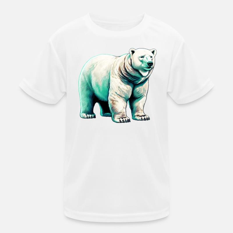 Ours polaire blanc T-shirt sport Enfant
