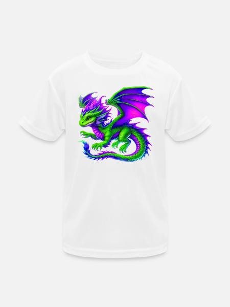 Drache - Kinder Funktions-T-Shirt - Weiß