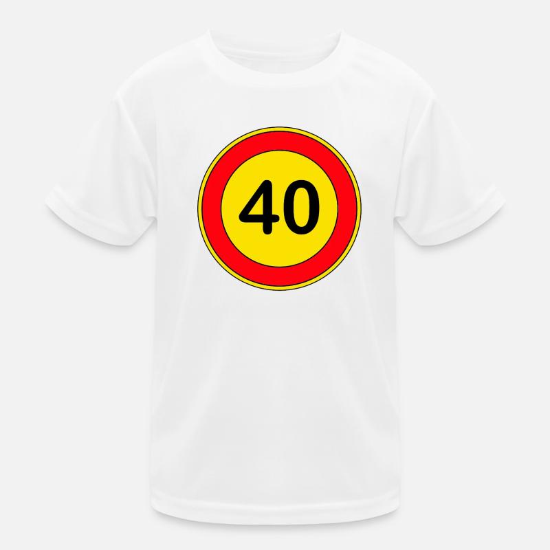 40e anniversaire, 40 ans, panneau de signalisation jaune T-shirt sport Enfant