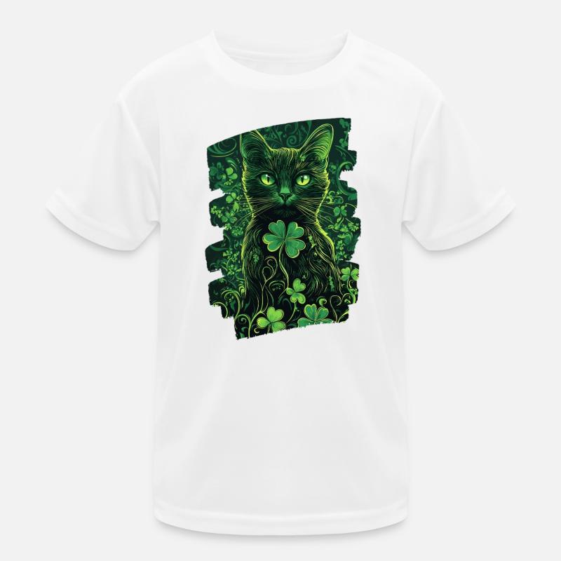 St Patricks day Katze Kinder Funktions-T-Shirt
