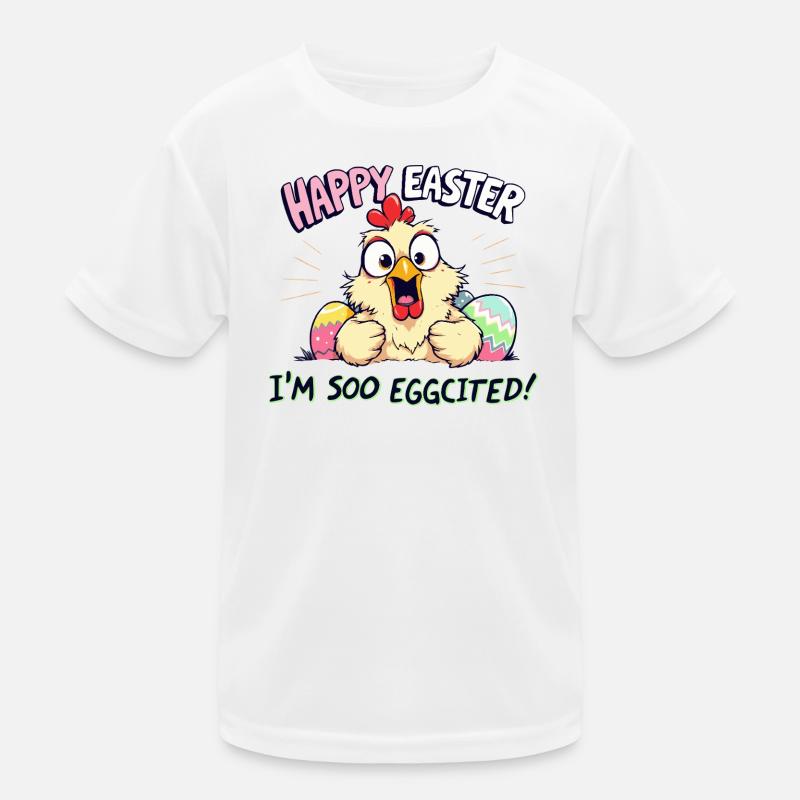 happy easter i am eggcited Kids Functional T-Shirt