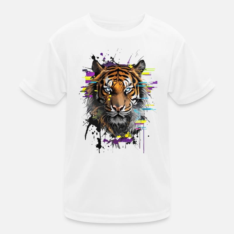 Tiger Gaze: Chromatic Symphony Kids Functional T-Shirt