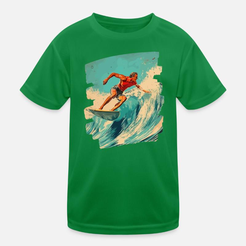 Surfer Kinder Funktions-T-Shirt