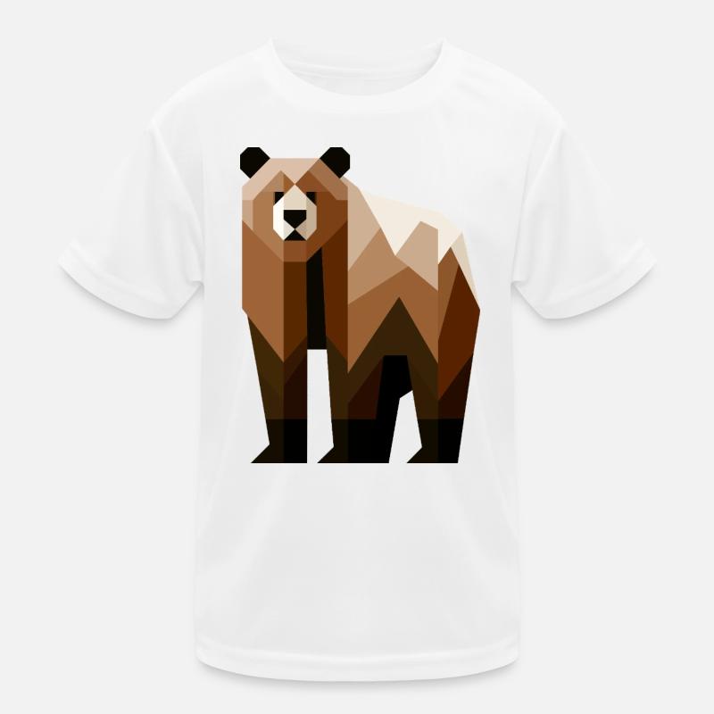 Geometric Bear - Kids Functional T-Shirt - white