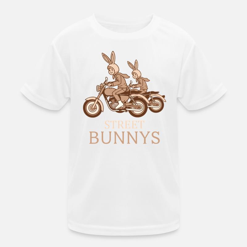Biker Hasen Kinder Funktions-T-Shirt