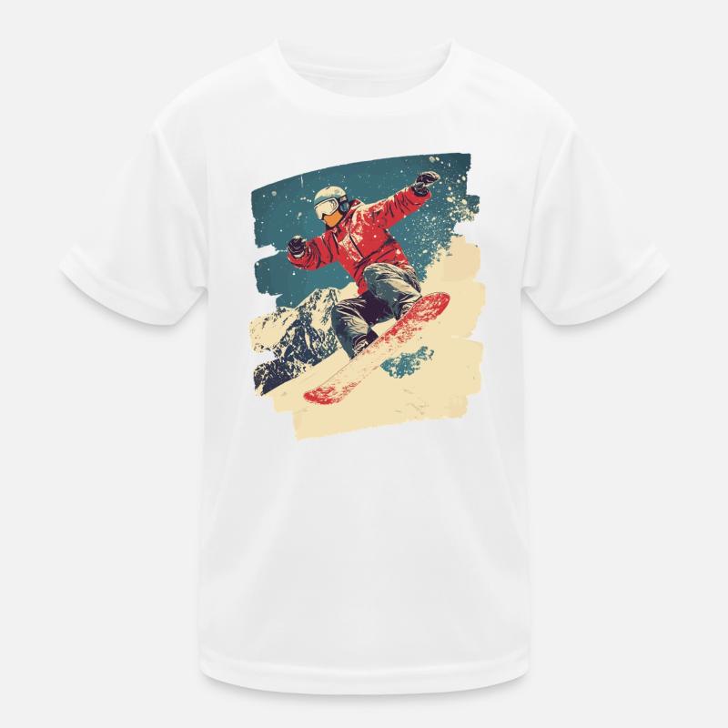 Snowboarder powder snow Kids Functional T-Shirt