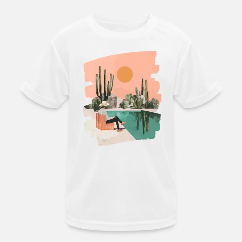 Cactus Pool Summer Kids Functional T-Shirt