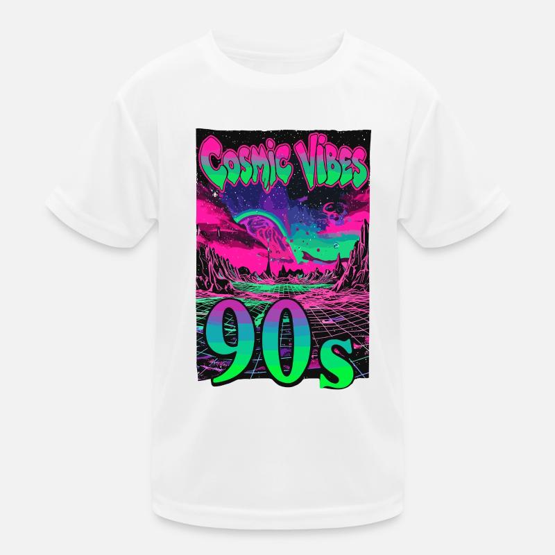 Cosmic Vibes 90s Retro Neon Kinder Funktions-T-Shirt