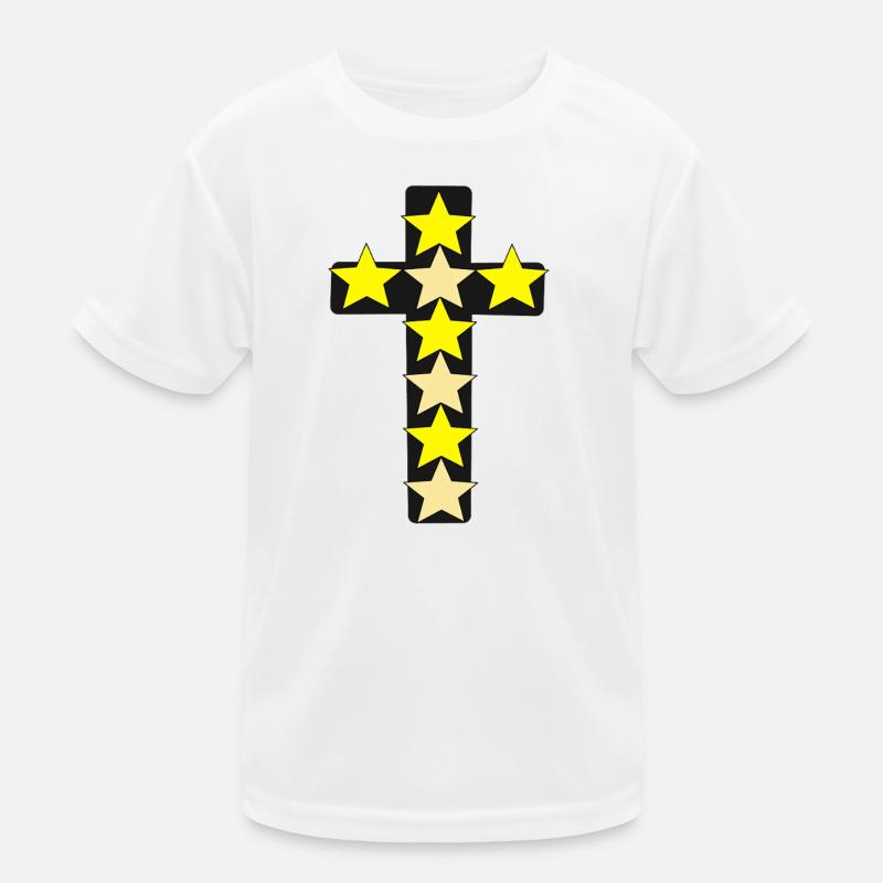 Cross Star Star Crosses Crucifix Kids Functional T-Shirt