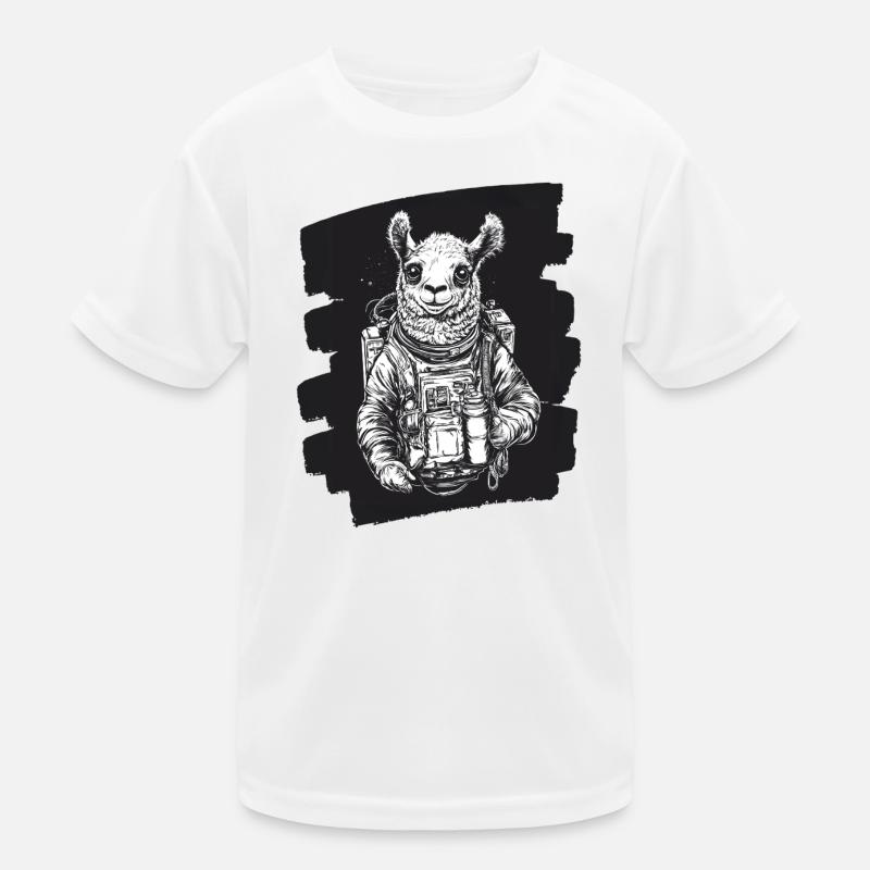 Lama Astronaut Kinder Funktions-T-Shirt