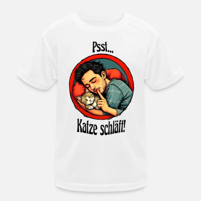 Katze schläft Kinder Funktions-T-Shirt