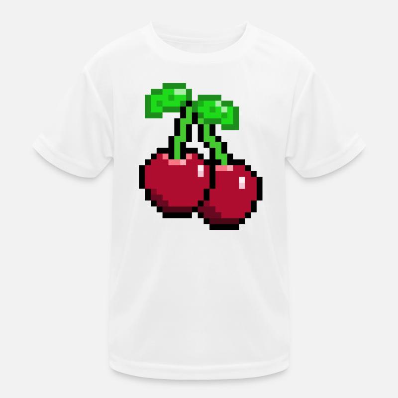 Retro Pixel Cherries Kids Functional T-Shirt