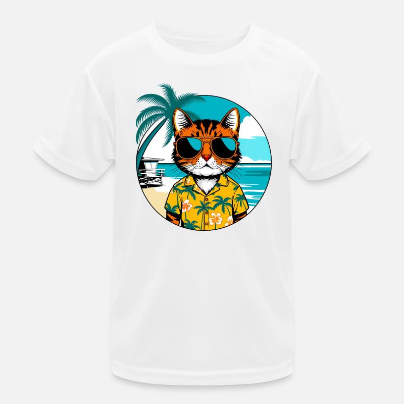 Chat sur la plage T-shirt sport Enfant