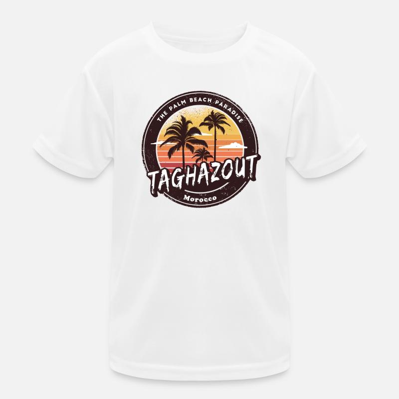 Taghazout Morocco Palm Trees Design Kids Functional T-Shirt
