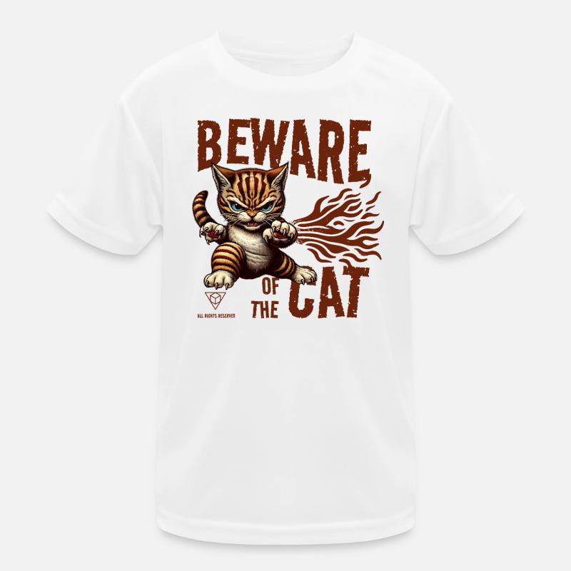 Vorsicht vor der Katze Kinder Funktions-T-Shirt