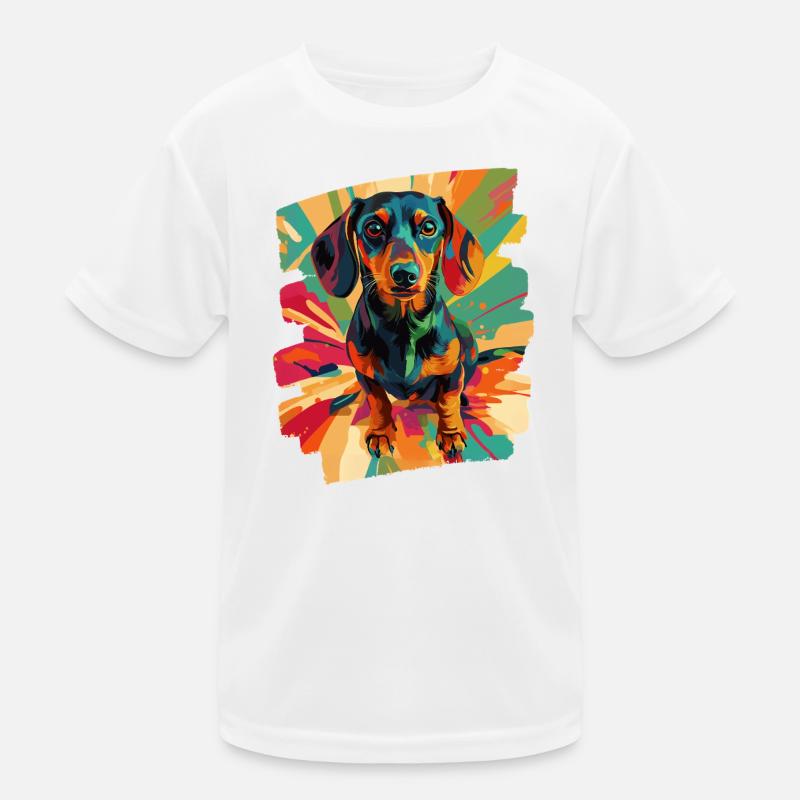 Dackel Kinder Funktions-T-Shirt