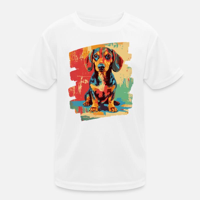 Dackel - Kinder Funktions-T-Shirt - Weiß