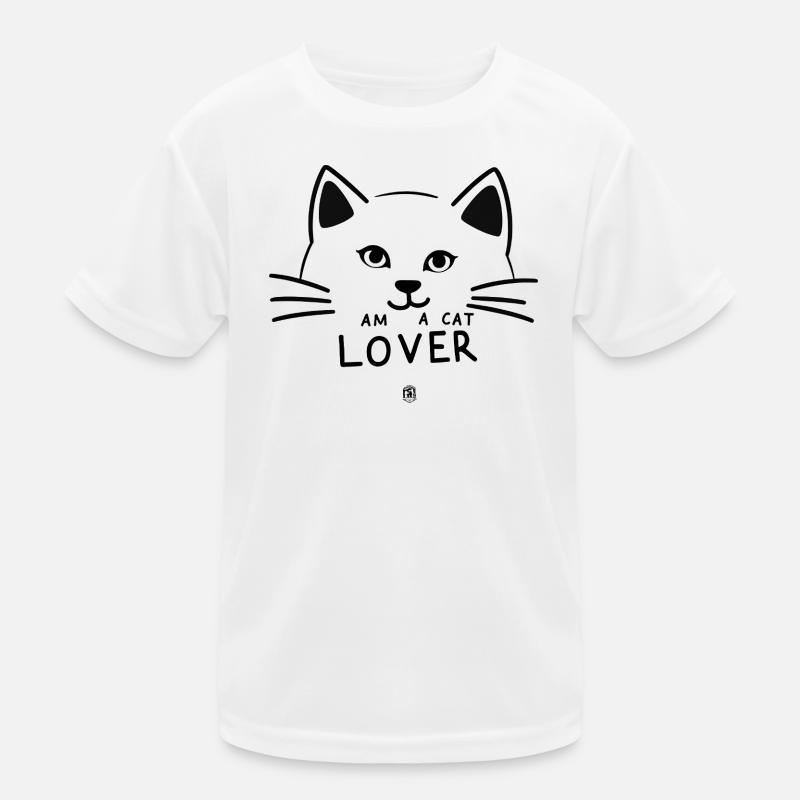Linear Lover Cat Silhouette Kids Functional T-Shirt