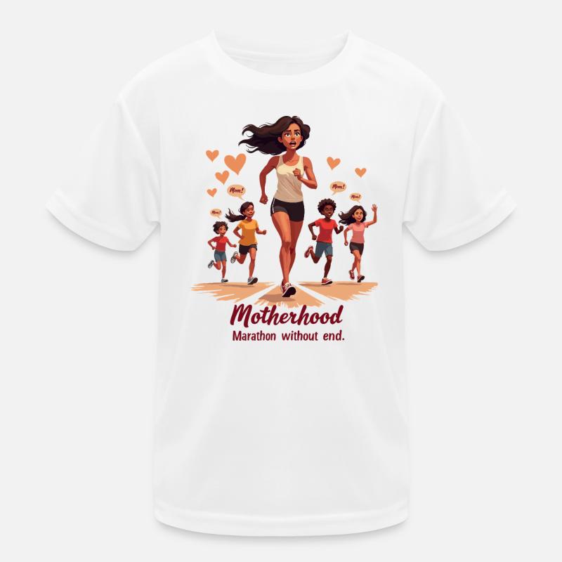Muttersein: Marathon ohne Ende. Kinder Funktions-T-Shirt