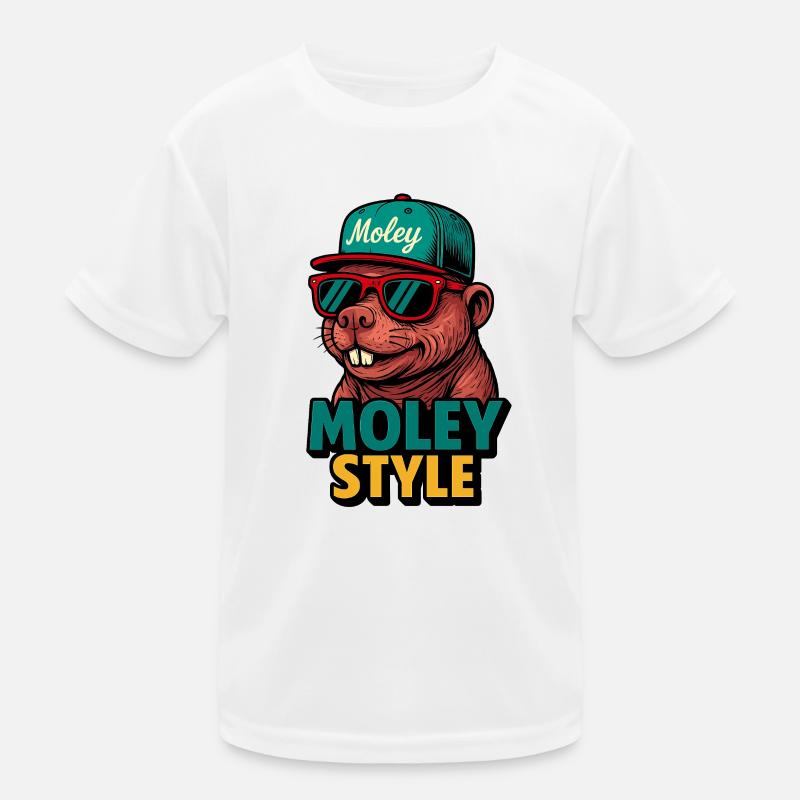 Moley Style Monkey Retro Cap Kids Functional T-Shirt
