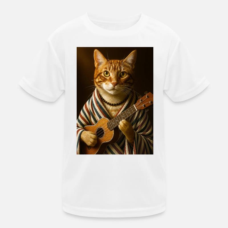 Ukulele Cat Kids Functional T-Shirt