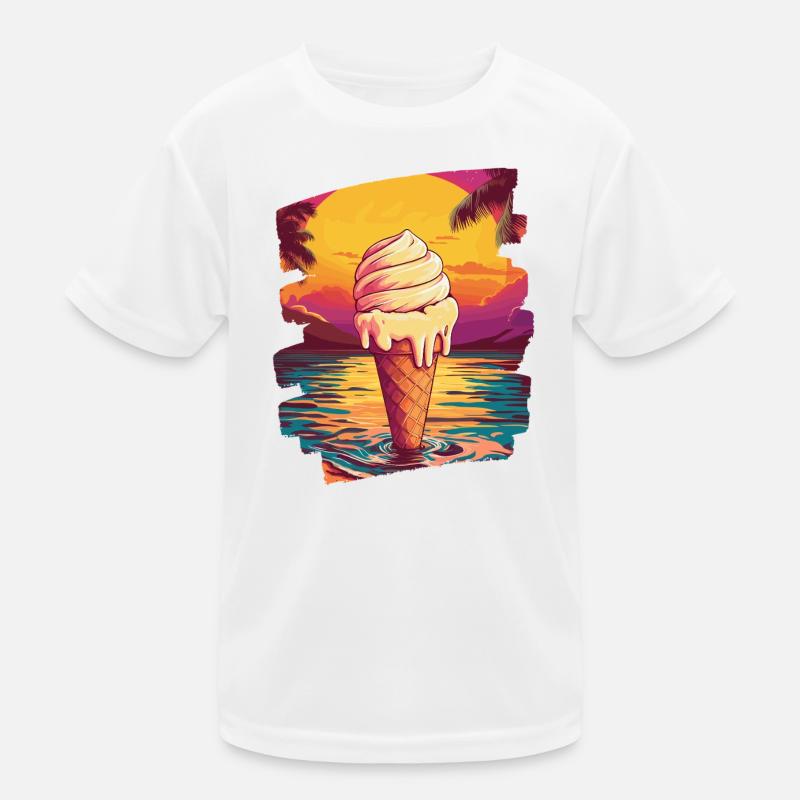 Glace et boule de glace coucher de soleil d’été T-shirt sport Enfant