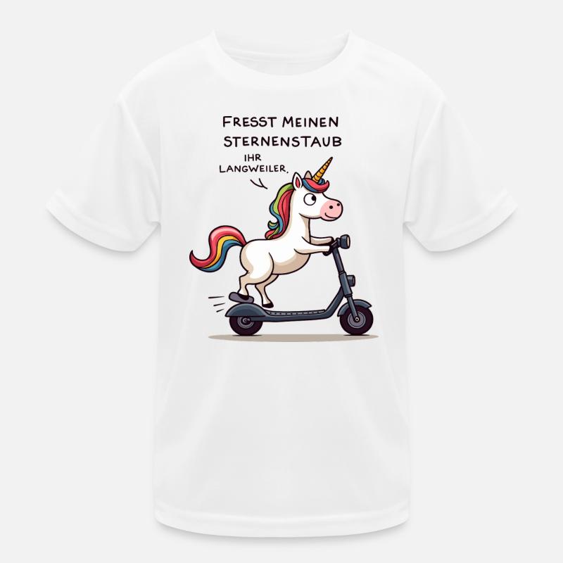 Roller-Einhorn Kinder Funktions-T-Shirt