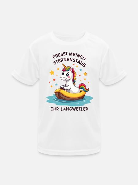Einhorn Bootsfahrt - Kinder Funktions-T-Shirt - Weiß