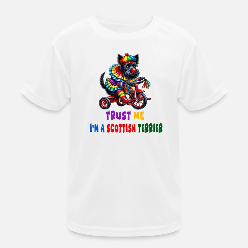 Clown Terrier on Tricycle Kids Functional T-Shirt