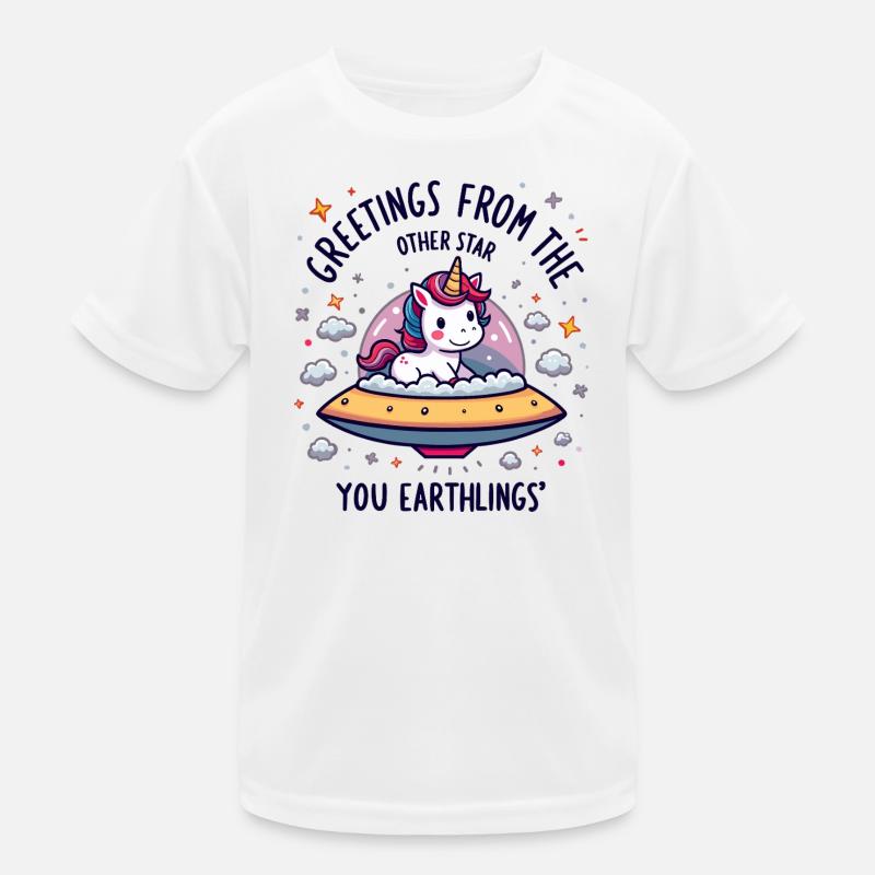 Unicorn from space Kids Functional T-Shirt