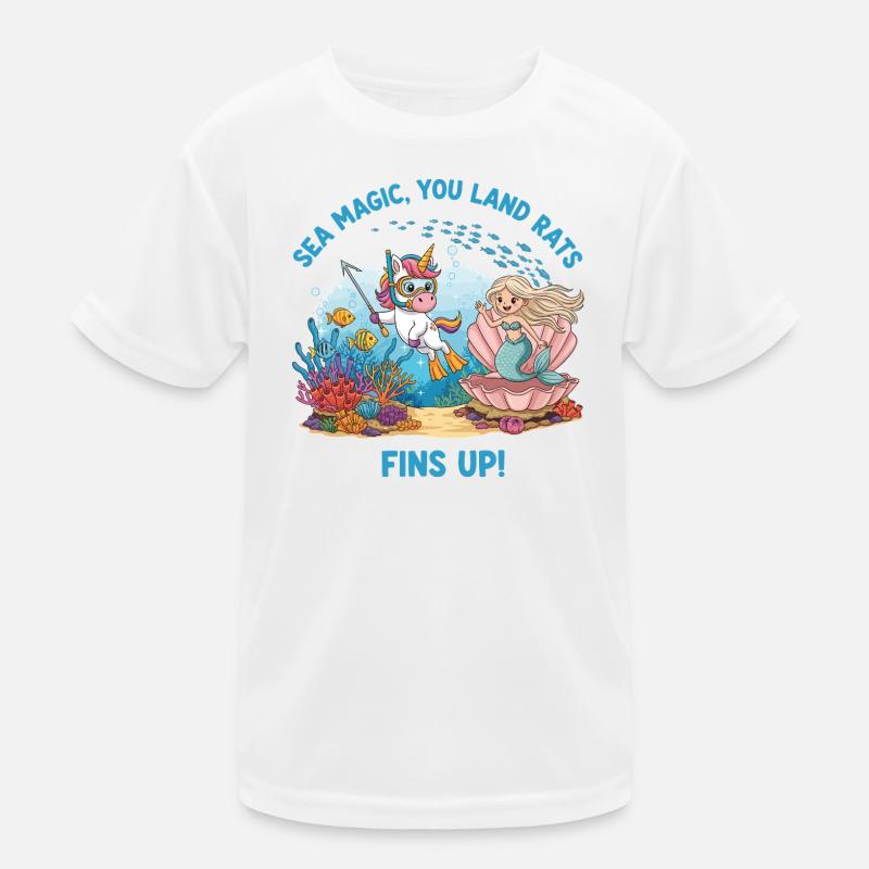 Meeresmagie mit Einhorn Kinder Funktions-T-Shirt
