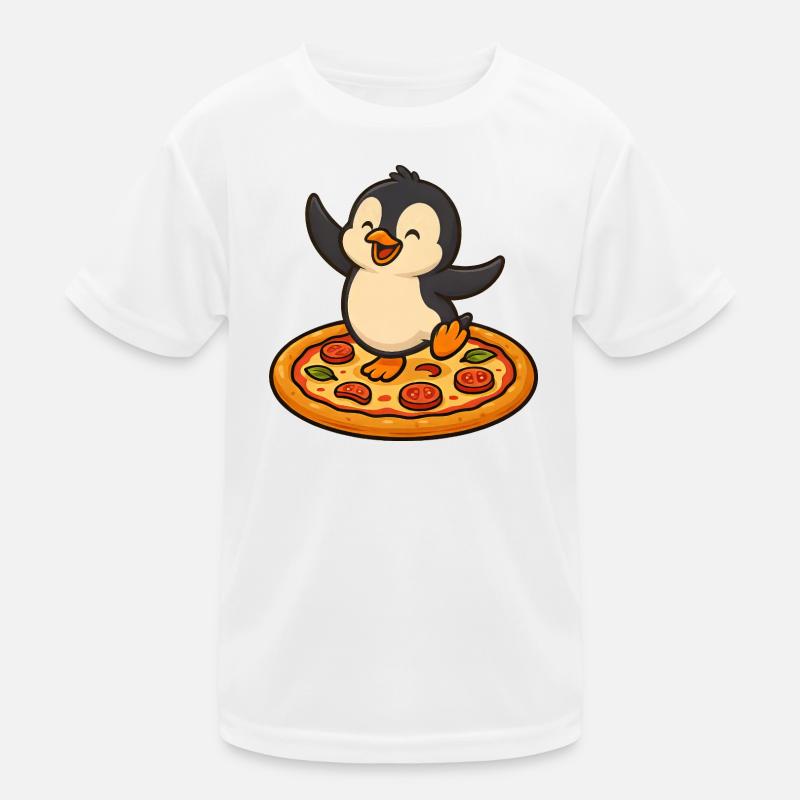 Dancing Penguin Pizza Pizza Lover Fun Kids Functional T-Shirt