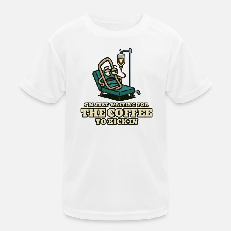 Coffee kick: Waiting patient Kids Functional T-Shirt