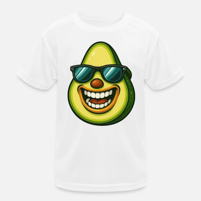 Coole Avocado mit Sonnenbrille Sommer Veggie Spaß Kinder Funktions-T-Shirt