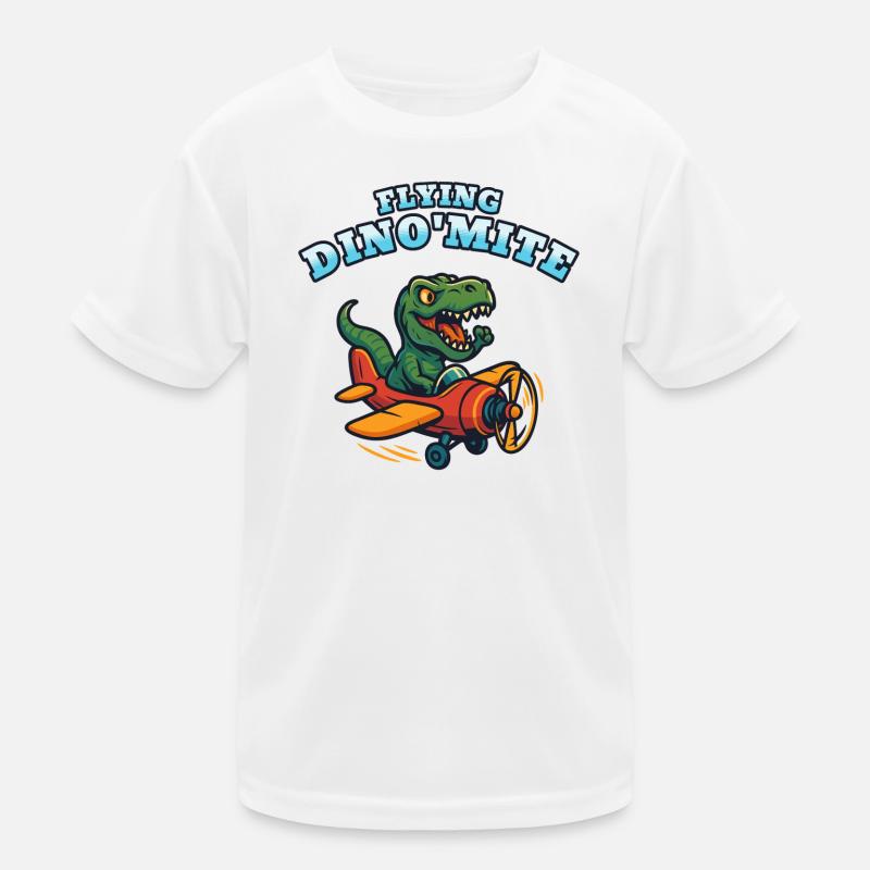 Fliegendes Dino'Mite-Flugzeug Kinder Funktions-T-Shirt