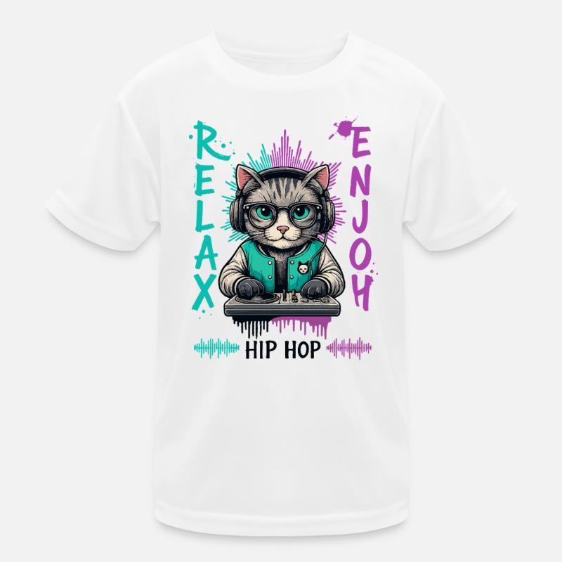 KatzenDJ Hip-Hop Splash Kinder Funktions-T-Shirt