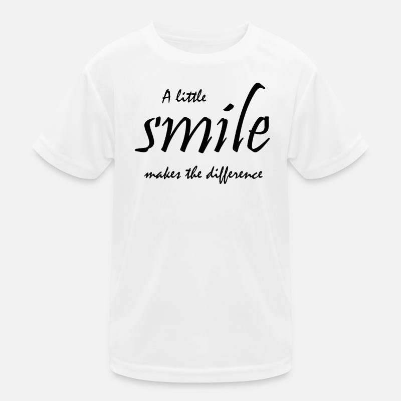 A little smile makes the difference - Kinder Funktions-T-Shirt - Weiß