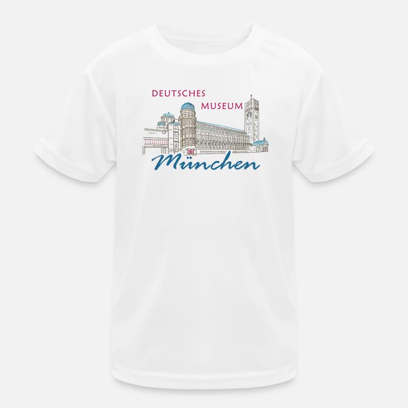 Munich Deutsches Museum Hand Drawing Kids Functional T-Shirt