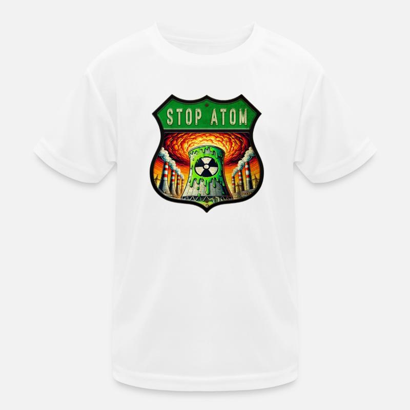Stop Atom Crest Design Kids Functional T-Shirt
